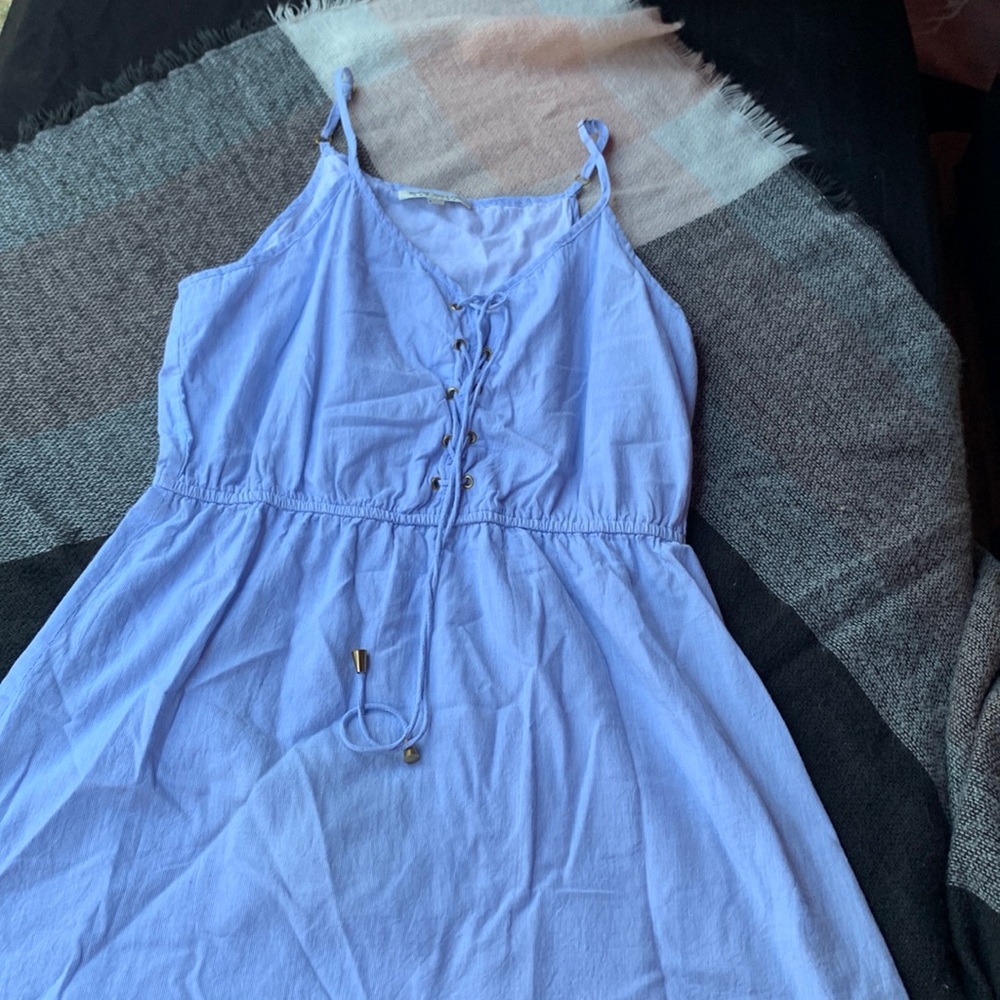 Blue/ white small stripes dress